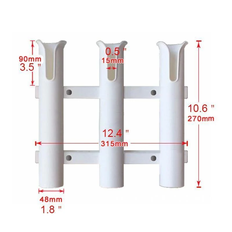 3 rohre Kunststoff Boot Stange Halter Für Boote Marine Yacht Angelrute Rack Buchse Angeln Box Zubehör