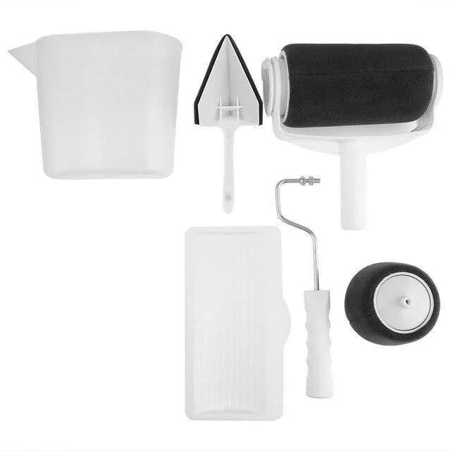 Professionelle dekorative Farbroller Edger Büro Zimmer Wandmalerei Design Paint Runner Pro Roller Pinsel Griff Werkzeug-Sets Haus
