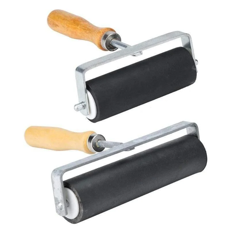 2 größe holzgriff gummi malerei roller pinsel wand dekorative farbe roller pinsel diamant malerei pinsel handwerk werkzeuge