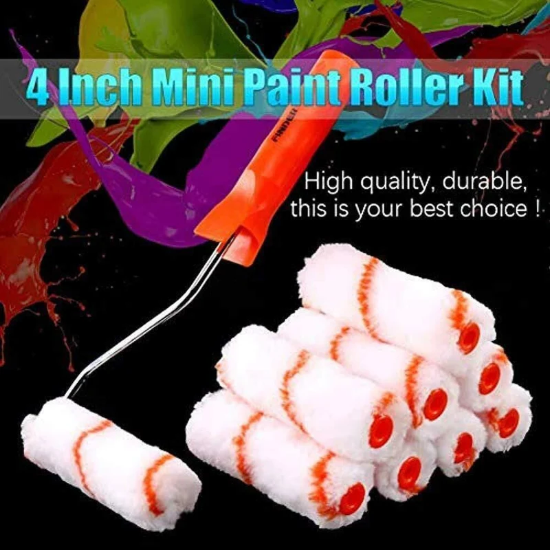 9 stücke multifunktions wand malen roller diy pinsel set roller pinsel griff werkzeug schaum pinsel home office zimmer werkzeug