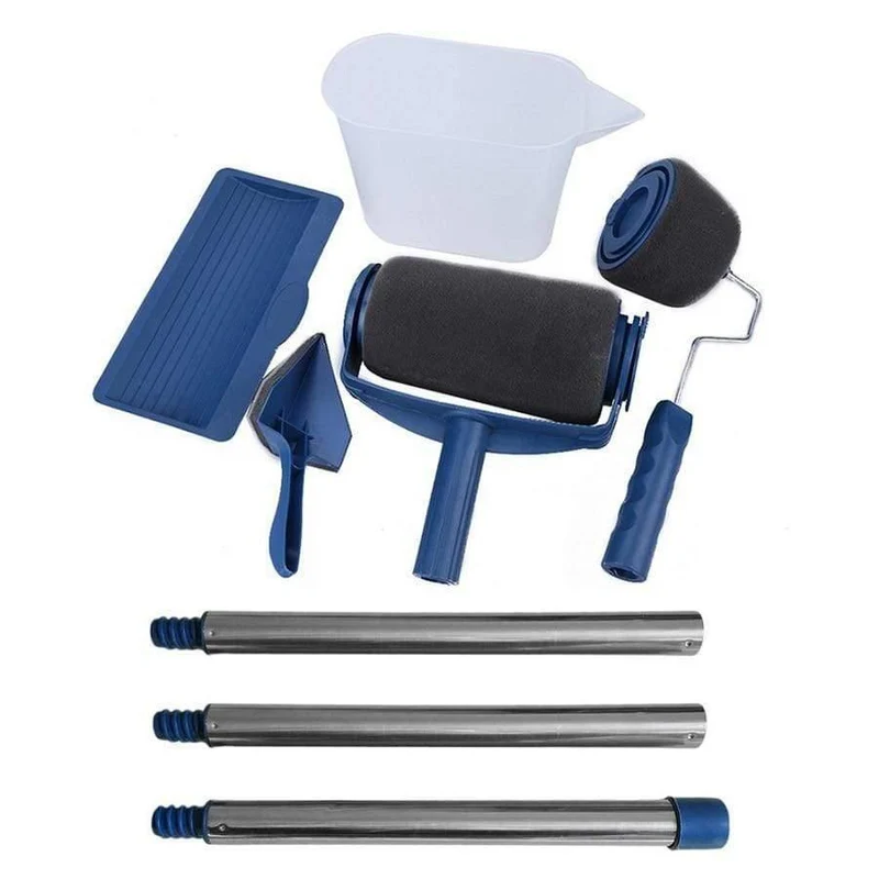 5/8 stücke Farbe Runner Roller Pinsel Griff Werkzeug Strömten Edger Büro Zimmer Wand Malerei Hause Werkzeug Roller Pinsel Set Dropship