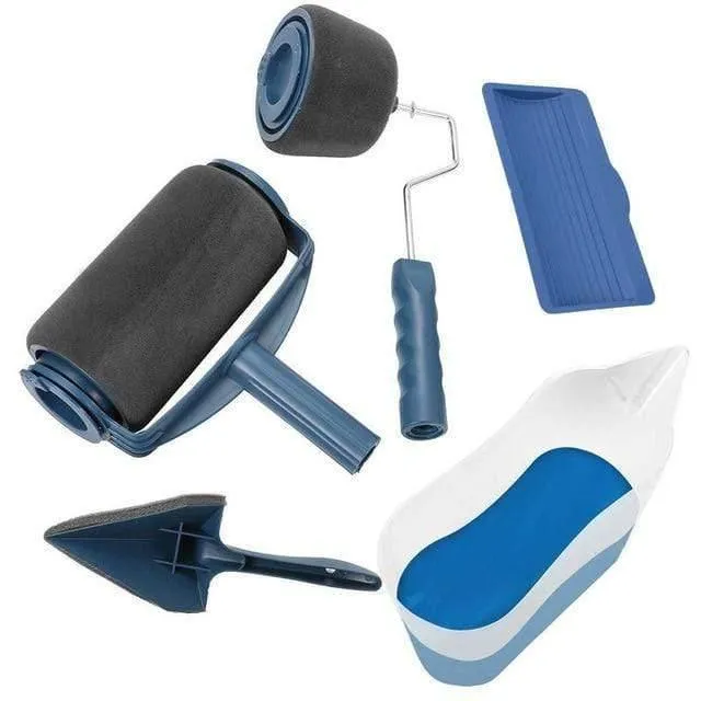 5/8 stücke Farbe Runner Roller Pinsel Griff Werkzeug Strömten Edger Büro Zimmer Wand Malerei Hause Werkzeug Roller Pinsel Set Dropship