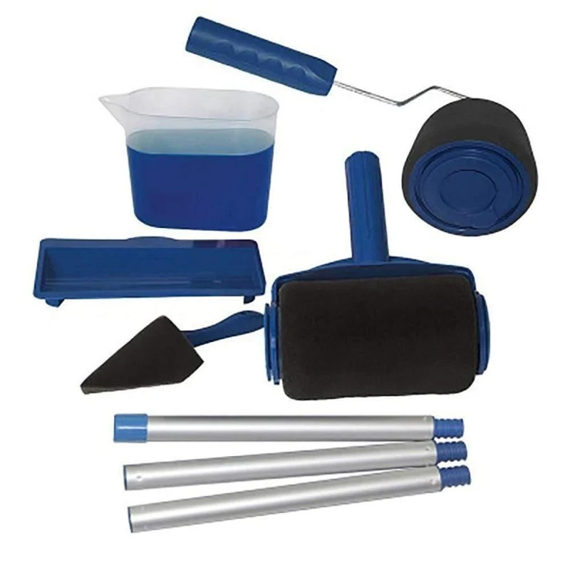 Farbroller Pinsel Werkzeuge Set Wanddruckpinsel mit 3 Verlängerungsstiel Paint Runner Pro für Home Office Raum