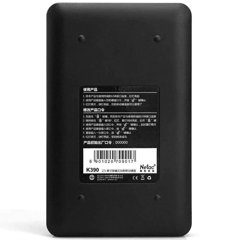 K390 Encryption HDD 2.5 externe tragbare Festplatte 500 GB 1 TB 2 TB Disco-Festplatte für Computer-Laptops