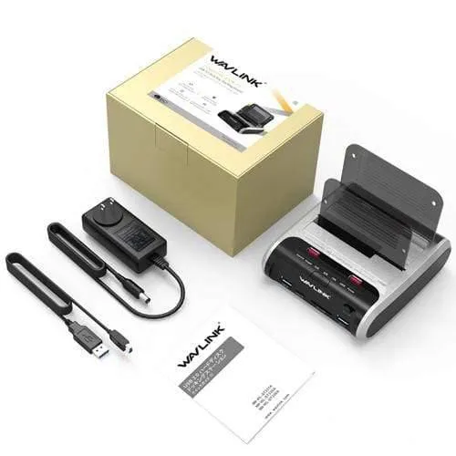 2.5 3.5 Zoll USB 3.0 zu SATA Dual-Bay-Festplatten-Dockingstation mit Offline-Klon und UASP-Kartenleser für 2.5- und 3.5-Zoll-Festplatten-SSD