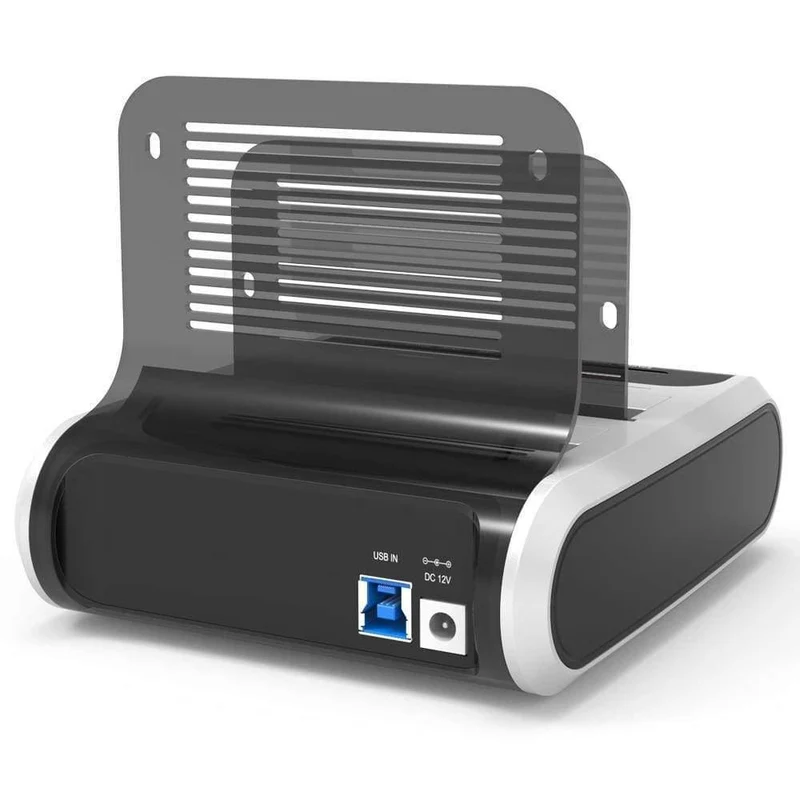 2.5 3.5 Zoll USB 3.0 zu SATA Dual-Bay-Festplatten-Dockingstation mit Offline-Klon und UASP-Kartenleser für 2.5- und 3.5-Zoll-Festplatten-SSD