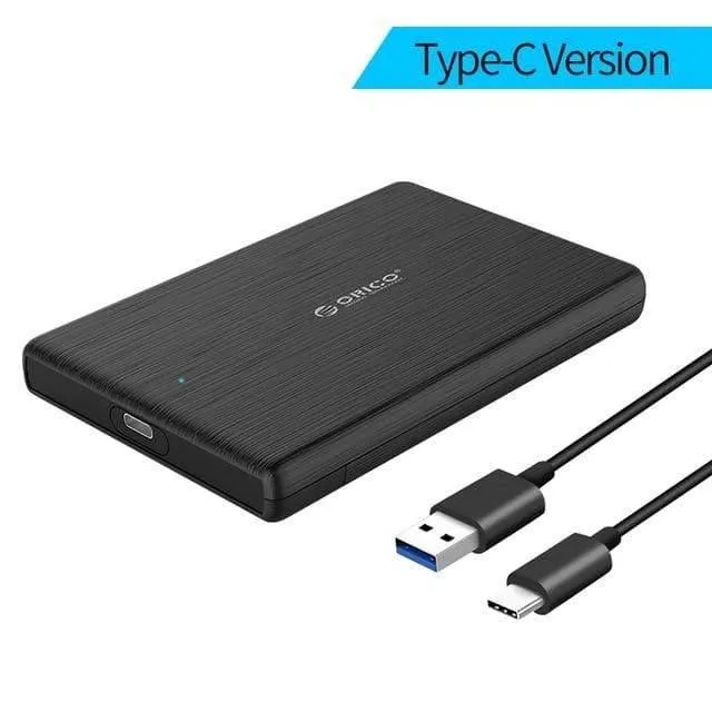 HDD-Gehäuse 2.5 SATA auf USB 3.0 Festplattengehäuse für SSD-Festplatte, HDD-Box Typ C 3.1 Gehäuse, unterstützt externe UASP HD-Festplatte