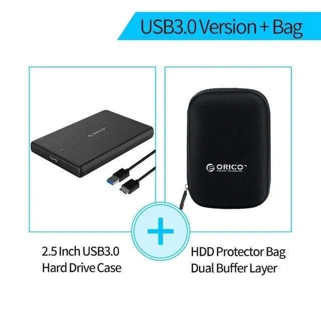 HDD-Gehäuse 2.5 SATA auf USB 3.0 Festplattengehäuse für SSD-Festplatte, HDD-Box Typ C 3.1 Gehäuse, unterstützt externe UASP HD-Festplatte
