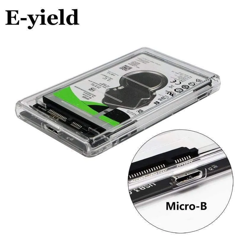 2.5 "USB 3.0 SATA HD Box Festplattenlaufwerk Externes Festplattengehäuse Transparentes Gehäuse Werkzeugfrei 5 Gbit / s Unterstützung 2 TB UASP-Protokoll