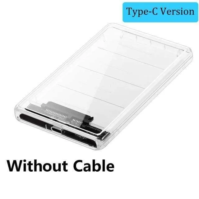 2.5 "USB 3.0 SATA HD Box Festplattenlaufwerk Externes Festplattengehäuse Transparentes Gehäuse Werkzeugfrei 5 Gbit / s Unterstützung 2 TB UASP-Protokoll