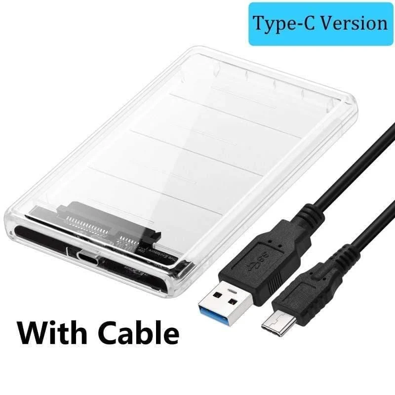 2.5 "USB 3.0 SATA HD Box Festplattenlaufwerk Externes Festplattengehäuse Transparentes Gehäuse Werkzeugfrei 5 Gbit / s Unterstützung 2 TB UASP-Protokoll