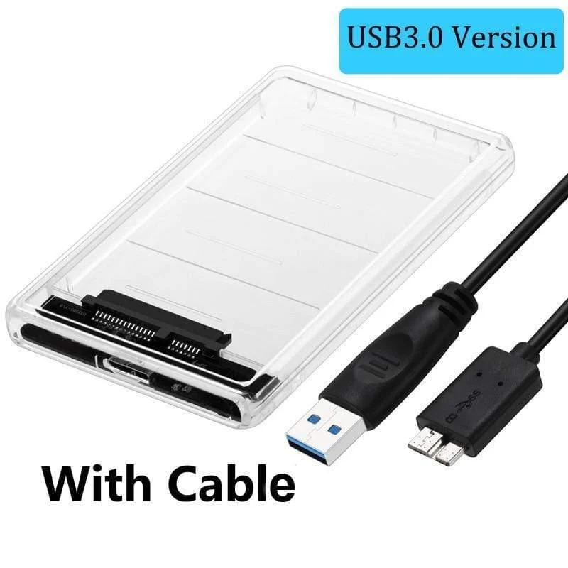 2.5 "USB 3.0 SATA HD Box Festplattenlaufwerk Externes Festplattengehäuse Transparentes Gehäuse Werkzeugfrei 5 Gbit / s Unterstützung 2 TB UASP-Protokoll