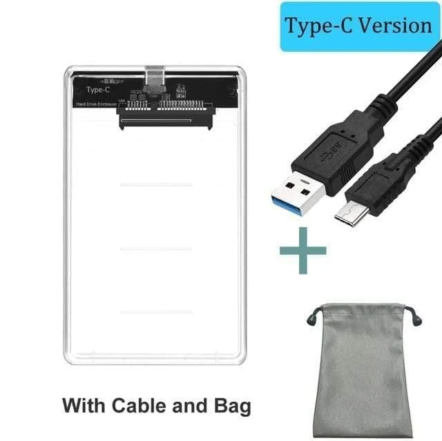 2.5 "USB 3.0 SATA HD Box Festplattenlaufwerk Externes Festplattengehäuse Transparentes Gehäuse Werkzeugfrei 5 Gbit / s Unterstützung 2 TB UASP-Protokoll