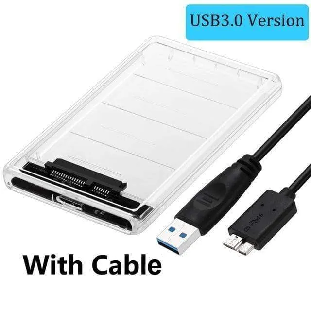 2.5 "USB 3.0 SATA HD Box Festplattenlaufwerk Externes Festplattengehäuse Transparentes Gehäuse Werkzeugfrei 5 Gbit / s Unterstützung 2 TB UASP-Protokoll
