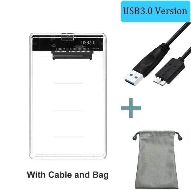 2.5 "USB 3.0 SATA HD Box Festplattenlaufwerk Externes Festplattengehäuse Transparentes Gehäuse Werkzeugfrei 5 Gbit / s Unterstützung 2 TB UASP-Protokoll