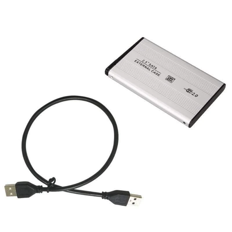 Aluminiumlegierungsgehäuse HDD-Gehäuse 2.5 Zoll USB 2.0 zu SATA Externe mobile Festplattenbox HDD-Gehäuse Festplattengehäuse