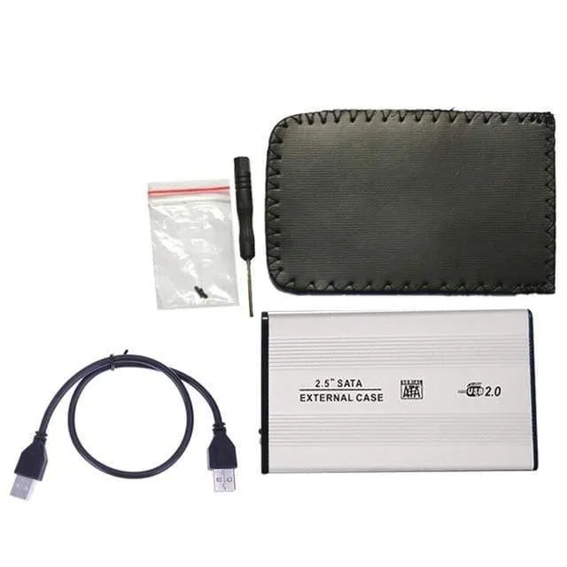 Aluminiumlegierungsgehäuse HDD-Gehäuse 2.5 Zoll USB 2.0 zu SATA Externe mobile Festplattenbox HDD-Gehäuse Festplattengehäuse