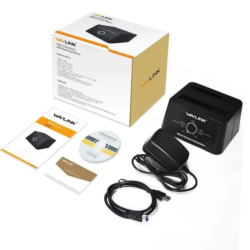 Externe Dual-Bay-SATA-zu-USB3.0-Festplatten-Dockingstation für 2.5/3.5-Zoll-HDD/SSD-Offline-Klon-/Backup-/UASP-Funktionen