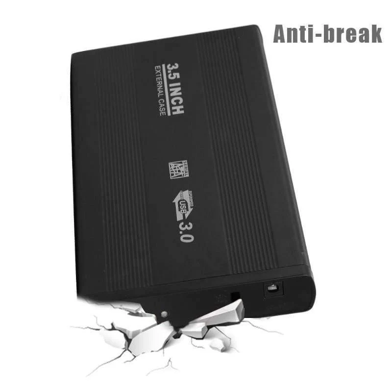 3.5-Zoll-Festplattengehäuse SATA auf USB3.0-Aluminiumlegierung HDD-Box Externes Festplattengehäuse mit USB-Kabel für Computer-Laptop