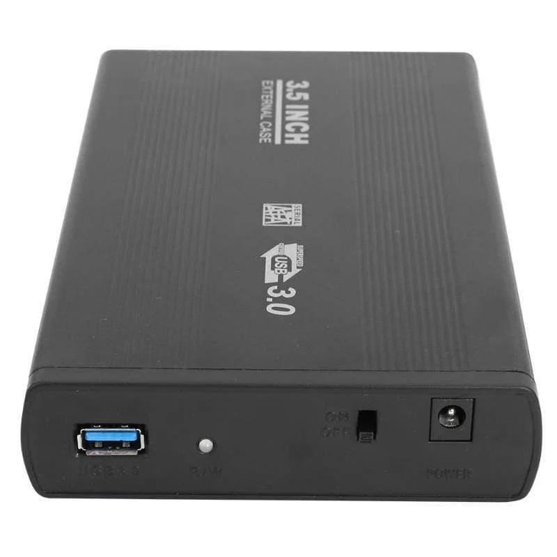3.5-Zoll-Festplattengehäuse SATA auf USB3.0-Aluminiumlegierung HDD-Box Externes Festplattengehäuse mit USB-Kabel für Computer-Laptop