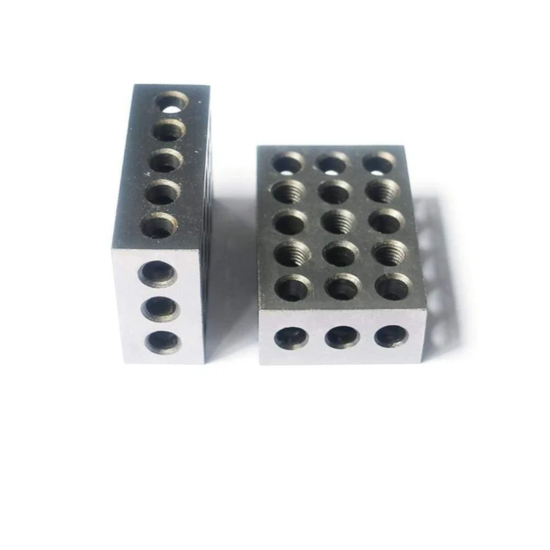 2 teile/satz Gehärtete Stahlblöcke 1-2-3 Zoll Präzisionsabgestimmtes Maschinistenwerkzeug 23 Löcher 25-50-75 mm Blocklehre Schnelle Lieferung Neu