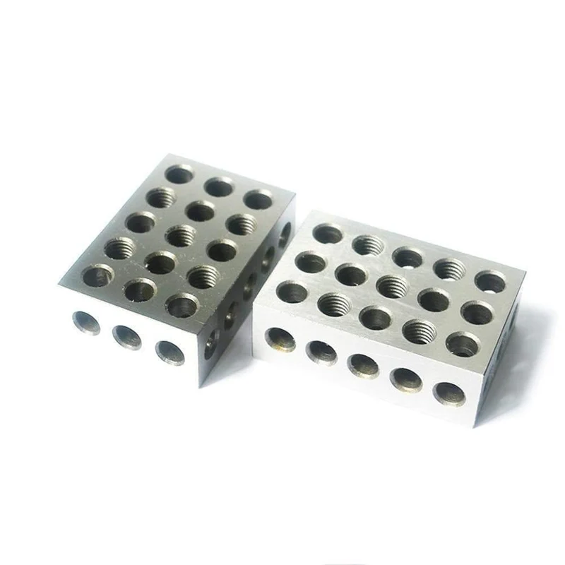 2 teile/satz Gehärtete Stahlblöcke 1-2-3 Zoll Präzisionsabgestimmtes Maschinistenwerkzeug 23 Löcher 25-50-75 mm Blocklehre Schnelle Lieferung Neu