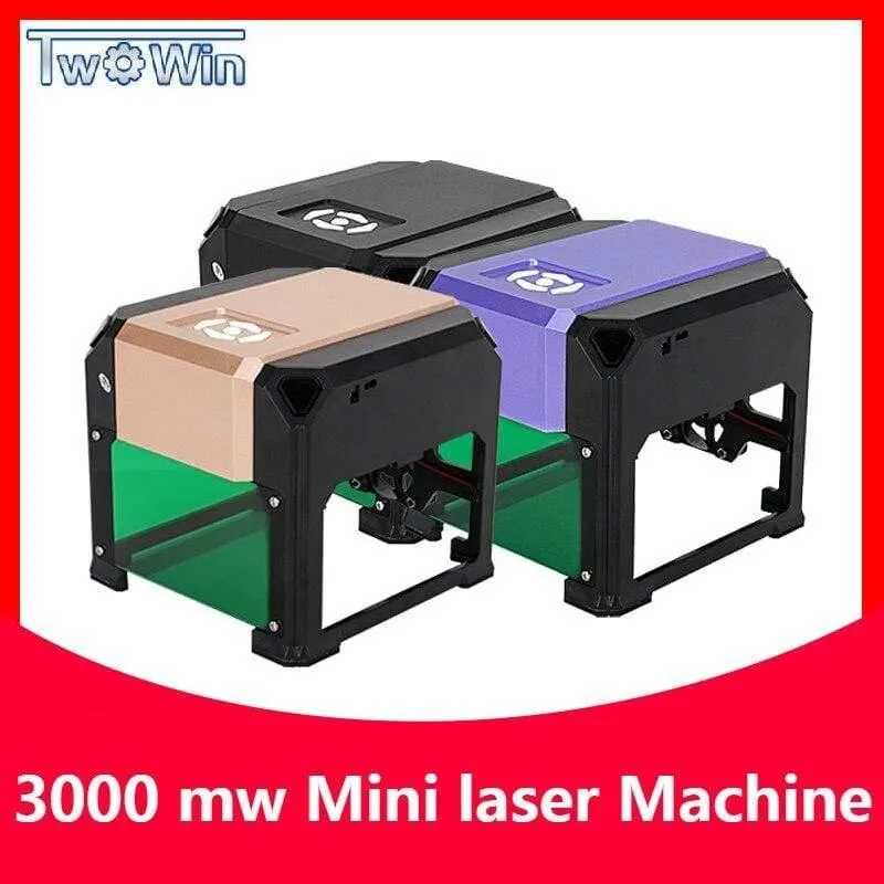 3000mw CNC Lasergravierer DIY Logo Mark Drucker Cutter Lasergravurmaschine Holzbearbeitung 80x80mm Gravurbereich 3W Mini Laser