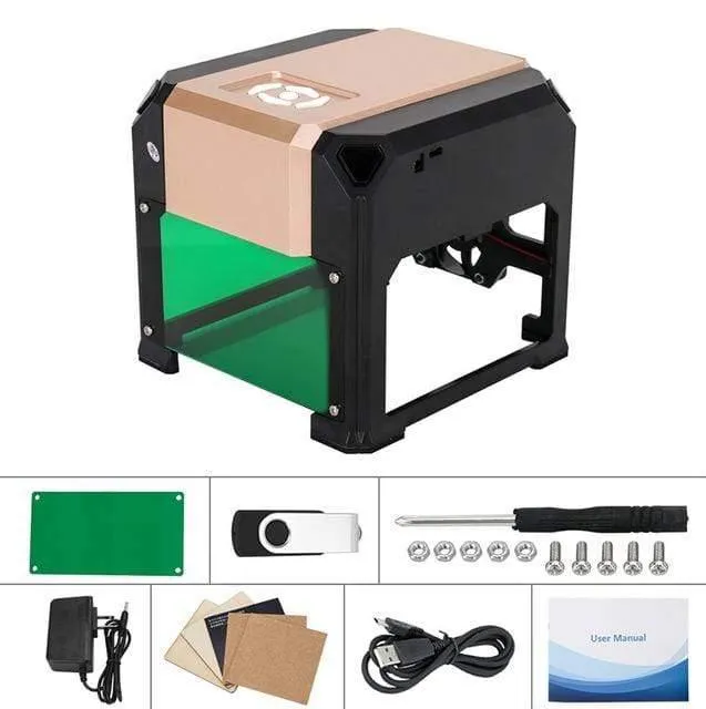 3000mw CNC Lasergravierer DIY Logo Mark Drucker Cutter Lasergravurmaschine Holzbearbeitung 80x80mm Gravurbereich 3W Mini Laser