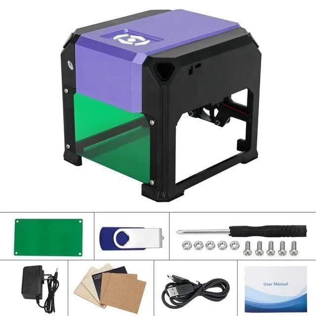 3000mw CNC Lasergravierer DIY Logo Mark Drucker Cutter Lasergravurmaschine Holzbearbeitung 80x80mm Gravurbereich 3W Mini Laser