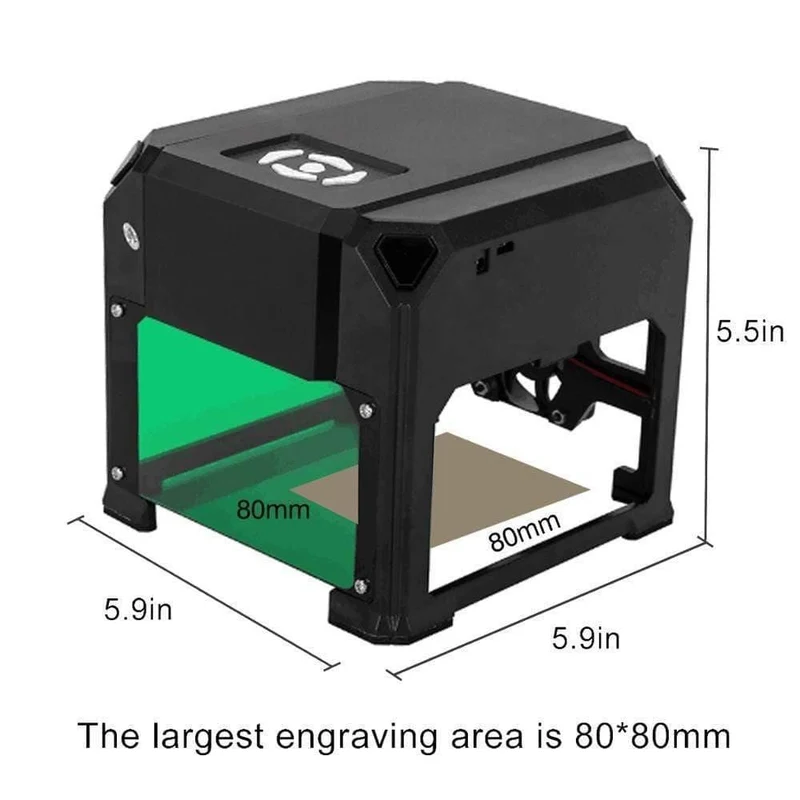 3000mw CNC Lasergravierer DIY Logo Mark Drucker Cutter Lasergravurmaschine Holzbearbeitung 80x80mm Gravurbereich 3W Mini Laser
