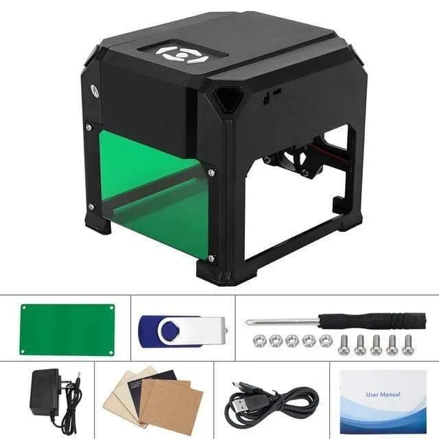 3000mw CNC Lasergravierer DIY Logo Mark Drucker Cutter Lasergravurmaschine Holzbearbeitung 80x80mm Gravurbereich 3W Mini Laser