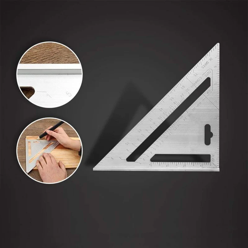 Metrisches Dreieck Winkelmesser Aluminiumlegierung Geschwindigkeit Probieren Sie das quadratische Tischler-Messlineal Layout-Tool