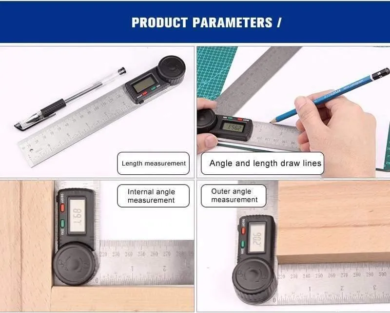 Winkelmesser Digitaler Winkelsucher Lineal Messgerät 360 Grad Winkelmesser Stahl Neigungsmesser Goniometer Elektronische Winkelsperre