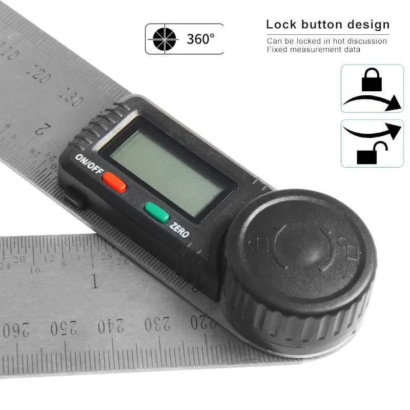 Winkelmesser Digitaler Winkelsucher Lineal Messgerät 360 Grad Winkelmesser Stahl Neigungsmesser Goniometer Elektronische Winkelsperre