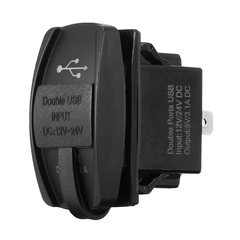 12V & 24V ATV USB Ladegerät Backlit Rocker Schalter für Can am für John Deer für Polaris RZR 900 800 1000 motorrad Lade