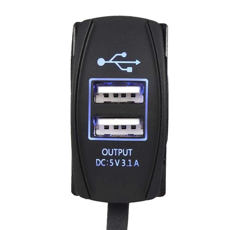 12V & 24V ATV USB Ladegerät Backlit Rocker Schalter für Can am für John Deer für Polaris RZR 900 800 1000 motorrad Lade