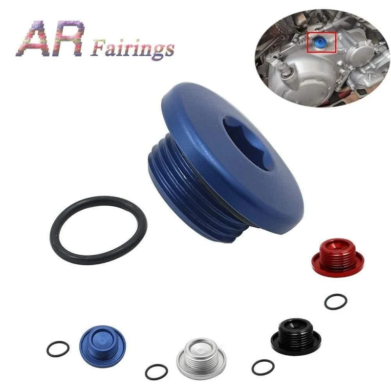 Aluminium für Yamaha YFM700 YFM 700 Top Kurbelgehäuse Öleinfüllstopfen & O-Ring Raptor Quad Blau Schwarz Silber Rot