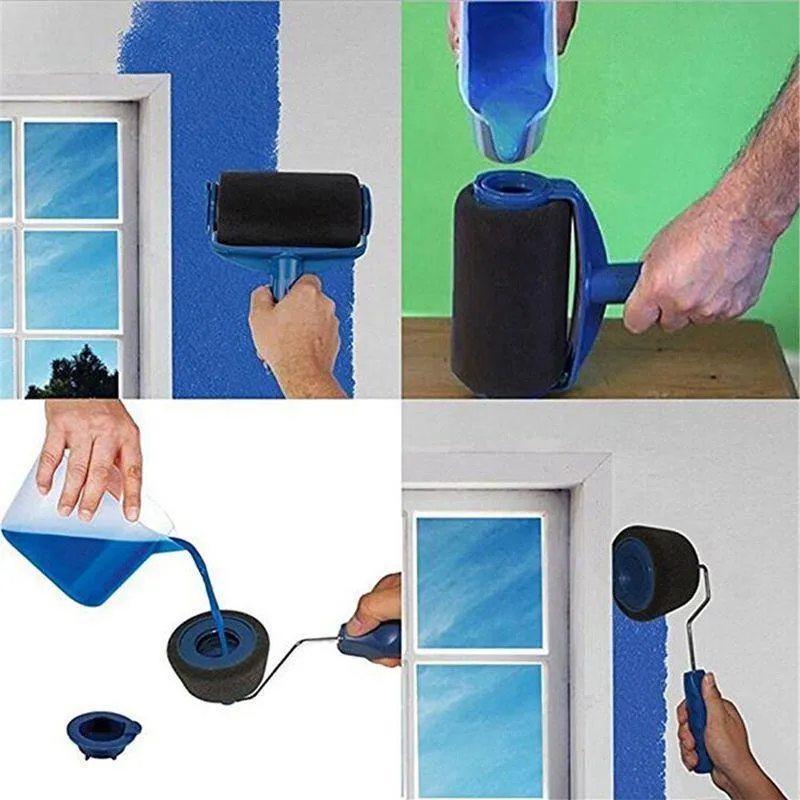 8 Teile/satz Paint Runner Pro Roller Pinsel Werkzeuge Set Strömten Edger Büro Zimmer Wand Malerei Roller Pinsel Set