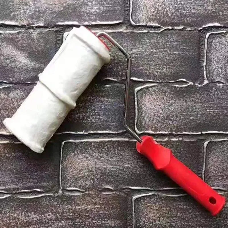 8 Zoll Haushalt DIY Pinsel Griff Ersatz Hause Wand Dekoration Gemusterten Bau Werkzeug Präge Zylinder Farbroller