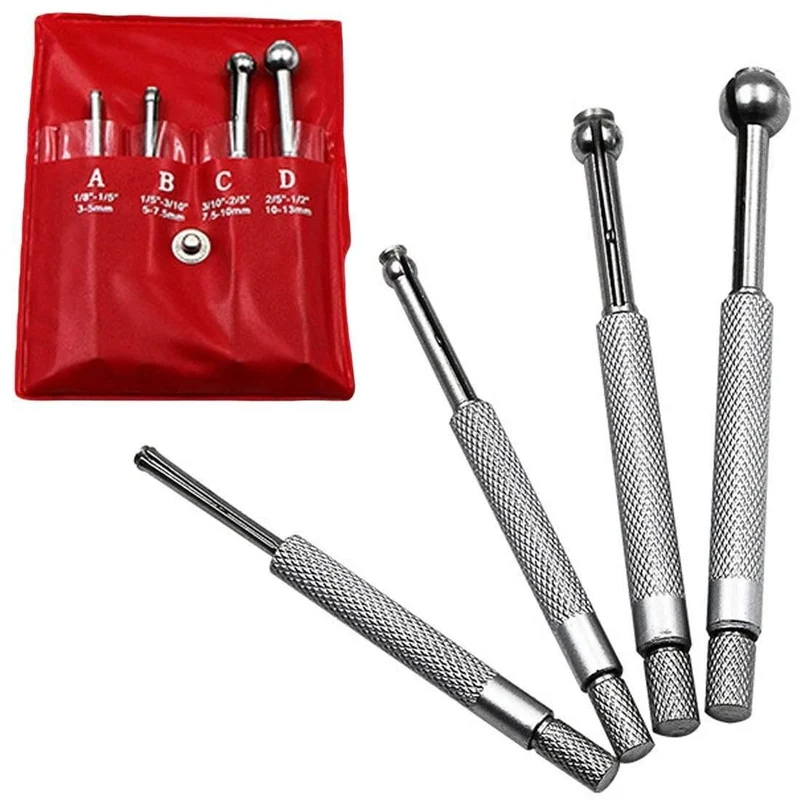 3-14mm kleines loch bohrung gauge 4 stücke kugel typ teleskop messen gauge 1/8 "bis 1/2" messwerkzeuge einstellbar