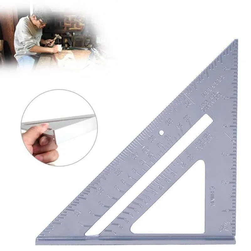 Dreieck Lineal 7/12 Zoll Quadrat Dreieck Winkelmesser Messwerkzeug Holzbearbeitung Messgeräte Winkelmesser Trammel Aluminiumlegierung