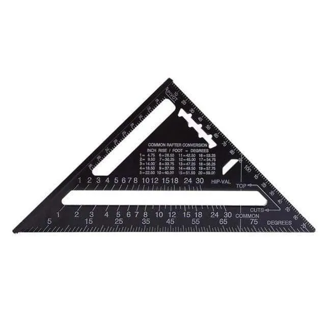 Dreieck Lineal 7/12 Zoll Quadrat Dreieck Winkelmesser Messwerkzeug Holzbearbeitung Messgeräte Winkelmesser Trammel Aluminiumlegierung