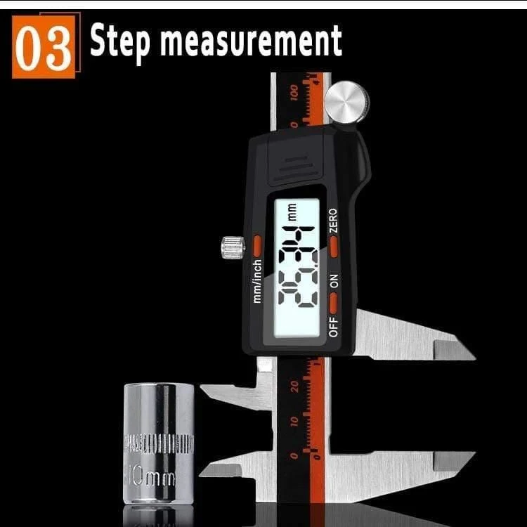 Messschieber Elektronischer Nonius Mikrometer Digitale Messschieber Messgerät Edelstahl Meter Fuß Kaliber 0-150mm Messung 6 Zoll Lineal LCD