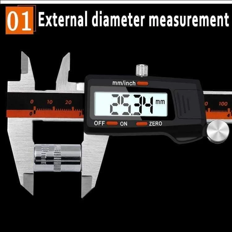 Messschieber Elektronischer Nonius Mikrometer Digitale Messschieber Messgerät Edelstahl Meter Fuß Kaliber 0-150mm Messung 6 Zoll Lineal LCD