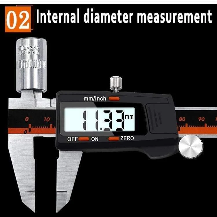 Messschieber Elektronischer Nonius Mikrometer Digitale Messschieber Messgerät Edelstahl Meter Fuß Kaliber 0-150mm Messung 6 Zoll Lineal LCD