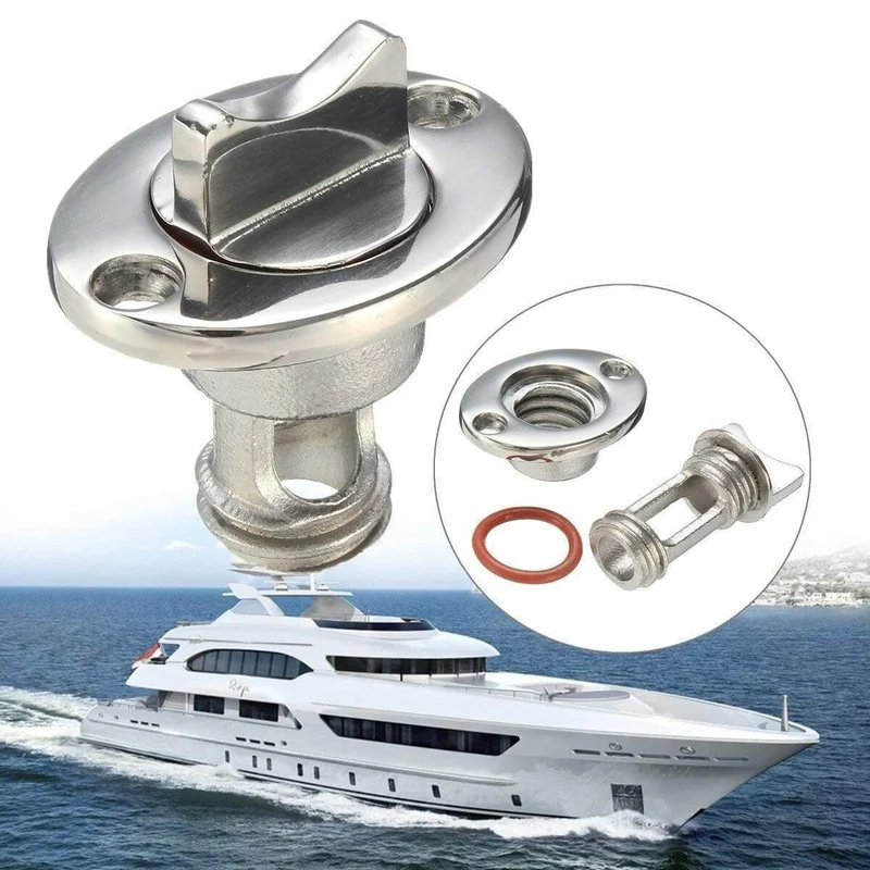 Silber 1" Marine Boot Oberfläche Polieren Oval Garboard Ablauf Stecker Passt Loch Schraube Gewinde Korrosion Beständig 316 Edelstahl