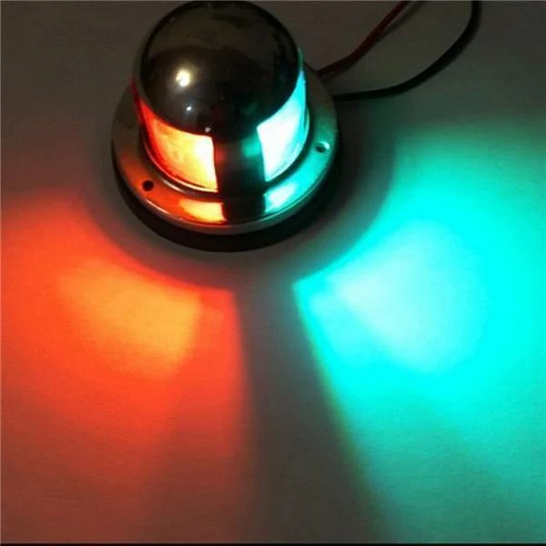 12V Edelstahl Marine Yacht LED Navigationslicht Rote und grüne Buglichter Deckhalterung