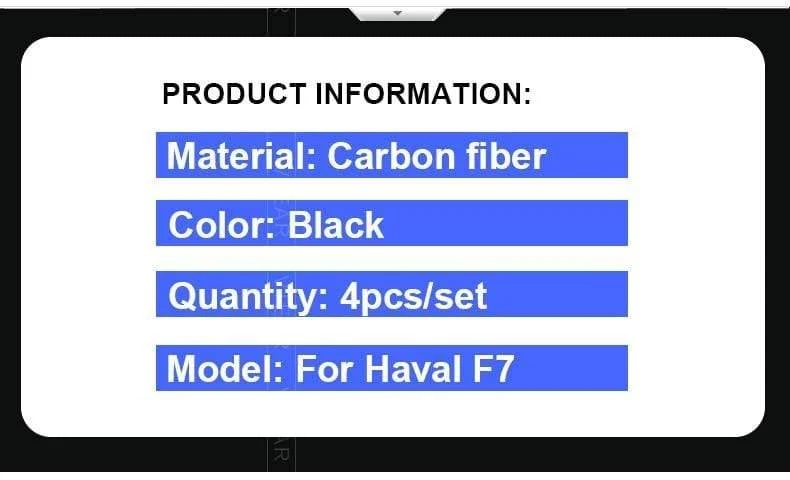 Haval F7 Auto Anti-Kick-Einstiegsleisten Anti-Scartch-Pad Carbon-Schutzabdeckung Außen Zubehör 18-19
