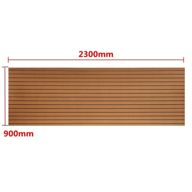 900x2300x6mm selbstklebendes EVA-Schaum-Teakholz-Braun mit schwarzer Linie Faux-Teakholz-Bootsdeck-Blatt