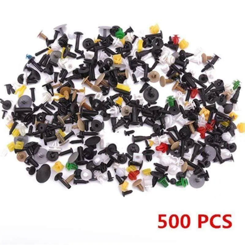 500 Stück Autotürverkleidung Clip Verschluss Nieten Pins Push-In Pin Motor Kotflügel Verschluss Clip Pin Schraubendreher Clip Set